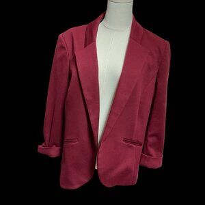 Wine Blazer w/ Rolled Cuffs